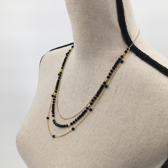 gorjana 18k gold plated onyx layered necklace - Picture 3 of 8